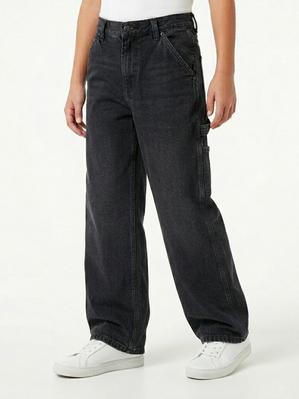 Wrangler WRG Jean Co Carpenter Jeans Black Wide Leg Y2K 14